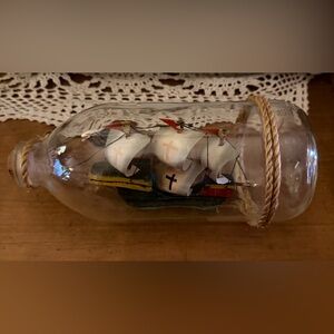 Vintage Ship in Glass Bottle